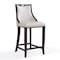 Manhattan Comfort Emperor Bar Stool in Pearl White and Walnut (Set of 3) 3-BS008-PW - alternate 2